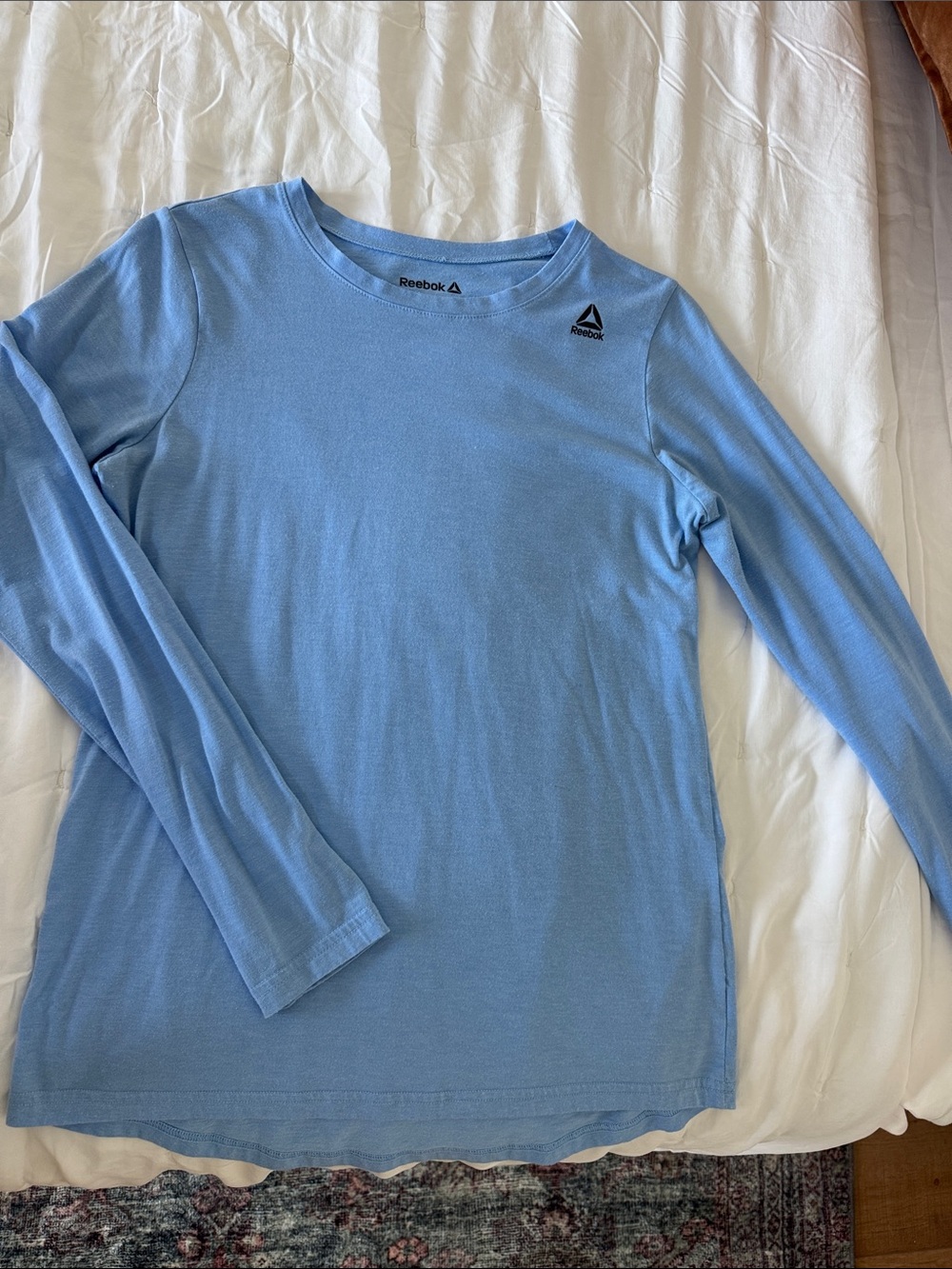 Reebok Light Blue Long-Sleeve Kids Performance Tee